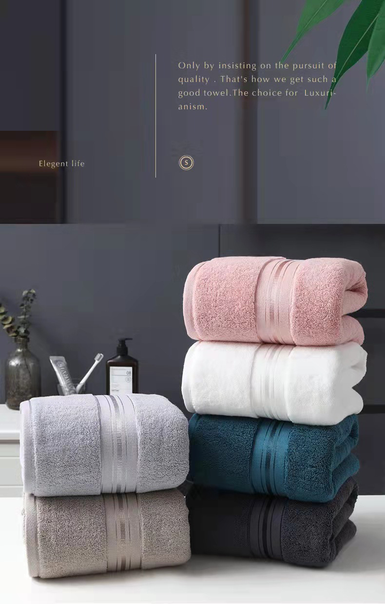 long-staple cotton Bath Towel Set White