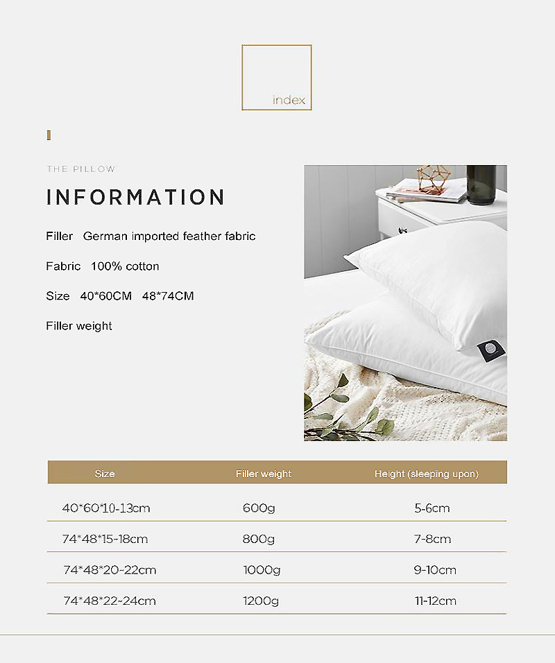 Soft Microfiber Hotel Pillow 100% Cotton