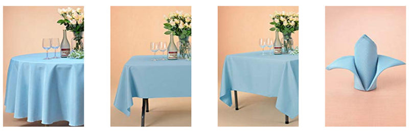 100% Polyester Oblong Table Cloth Light Blue 60x126 inch