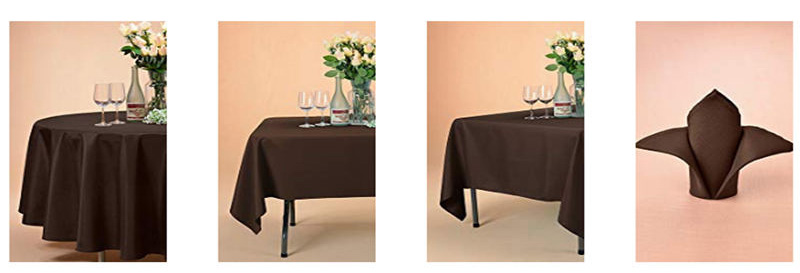 100% Polyester Pure Chocolaten Rectangle Table Cloths 70x120 inch