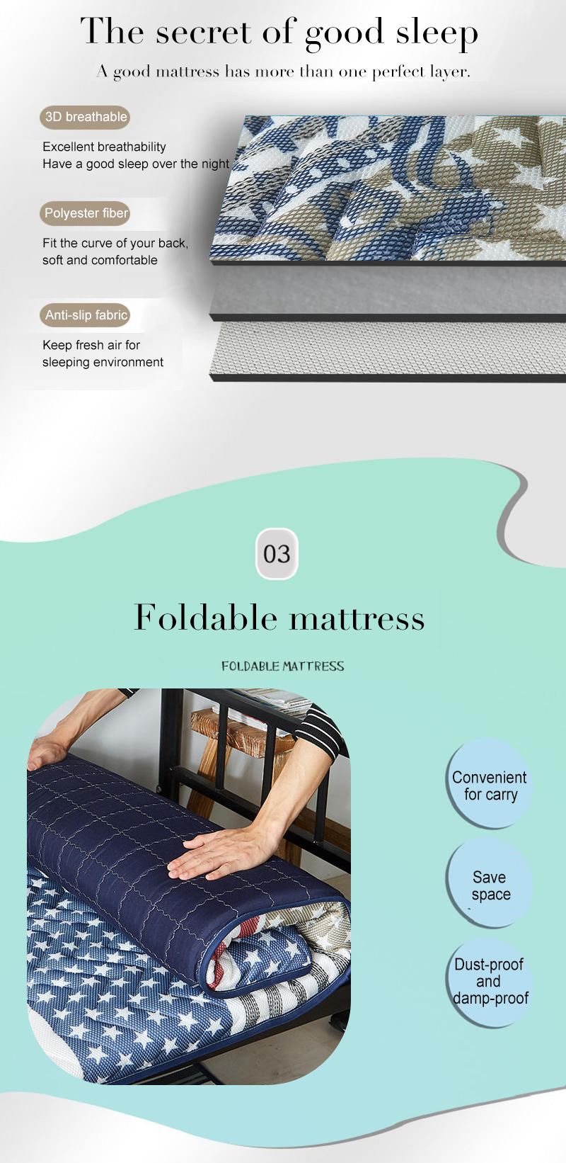 Bunk bed Mattress Multi-Purpose Queen