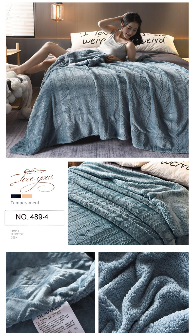 Faux Fur Blanket Reversible Ultra Carved Cashmere for Twin Bed