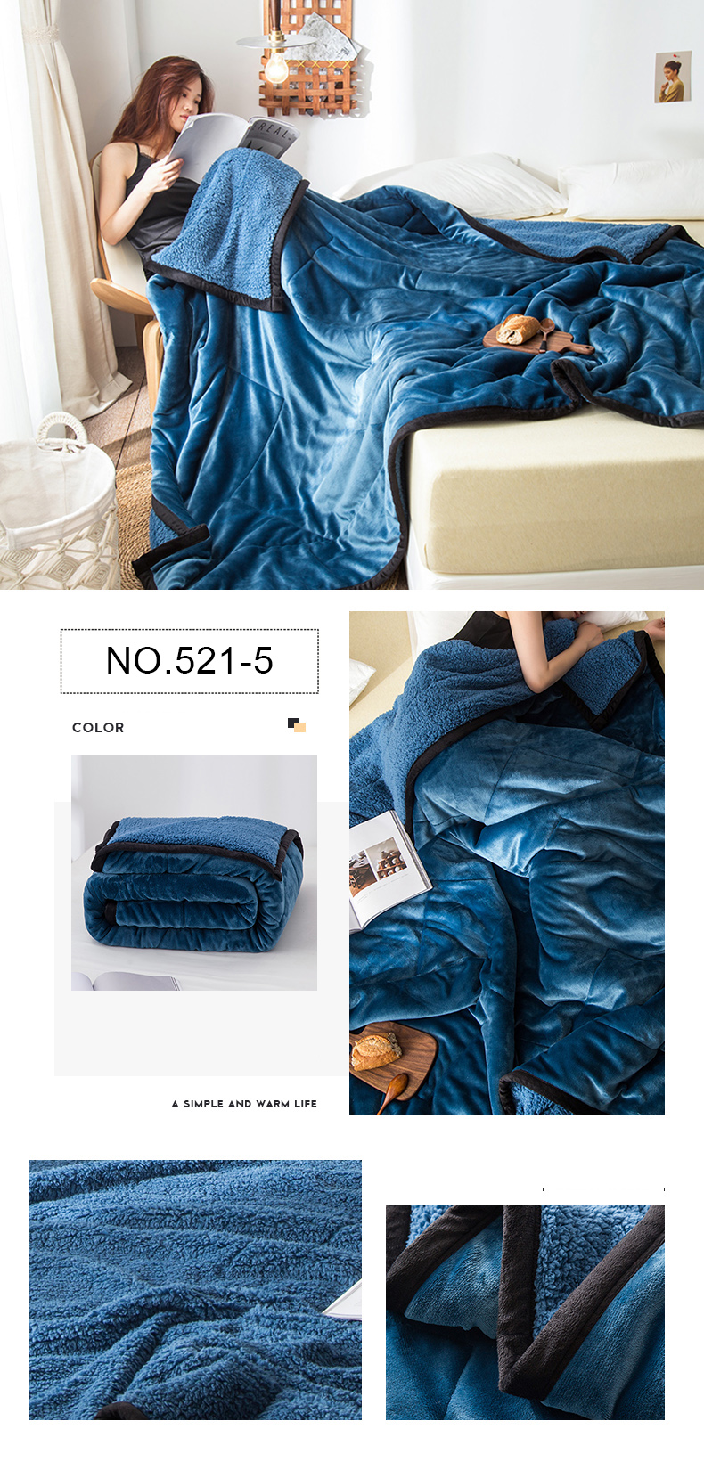 Hotel Blanket Steel Blue For King Size