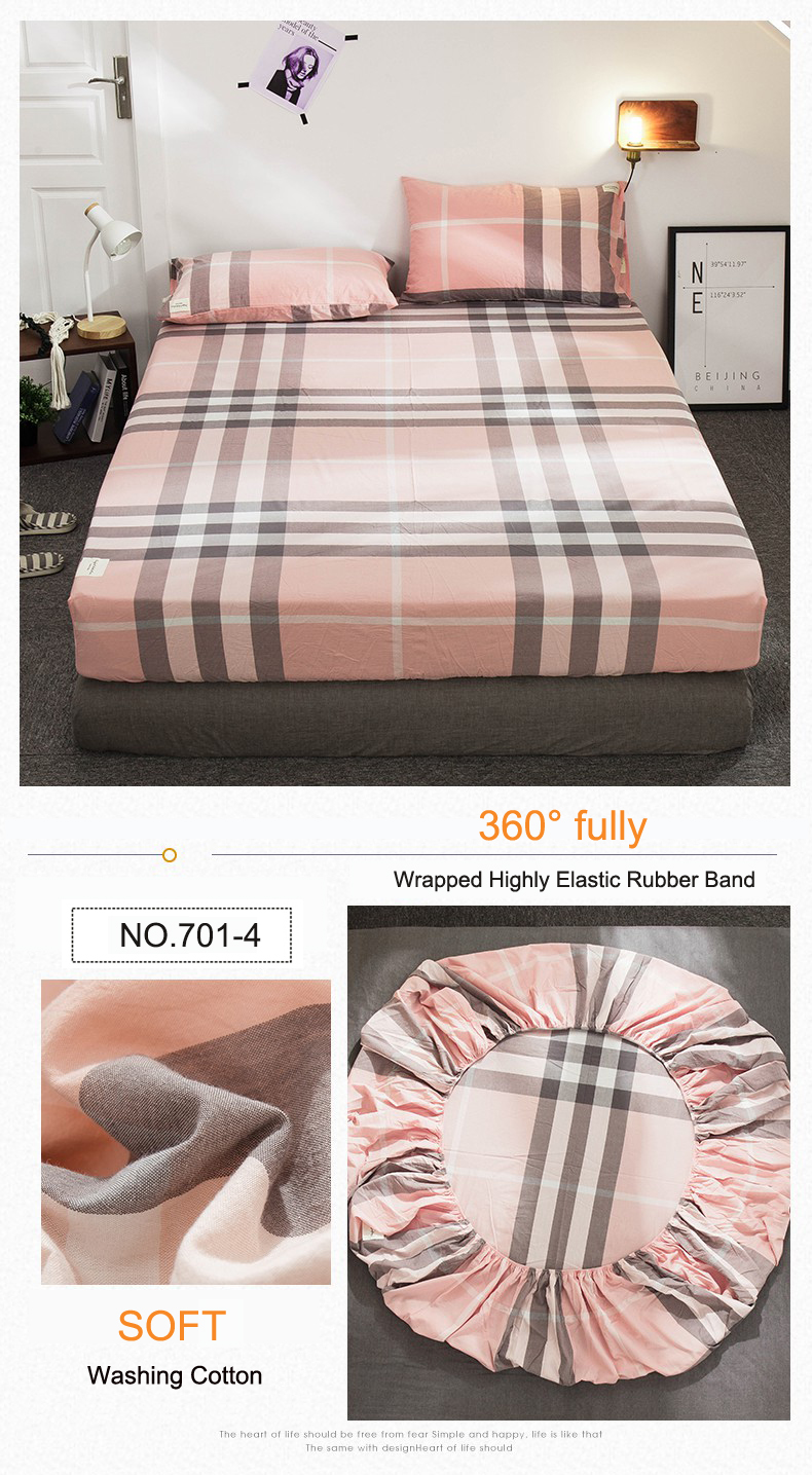 Wrinkle Free Fitted Bottom Sheet Plaid