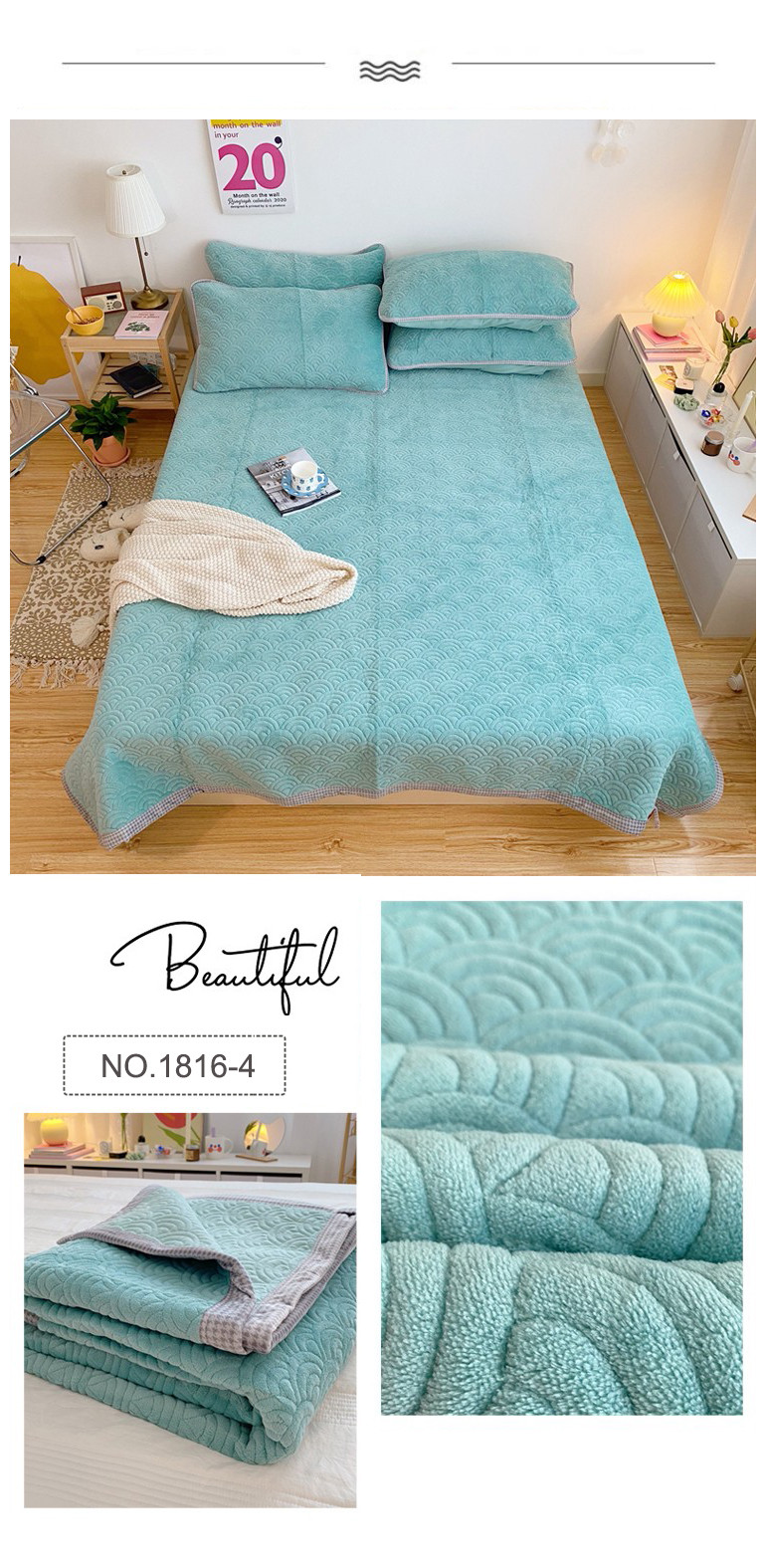 Queen Bed Turquoise blue Bedspread