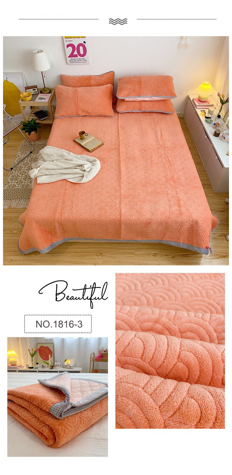 Twin Xl Size orange Bedspread