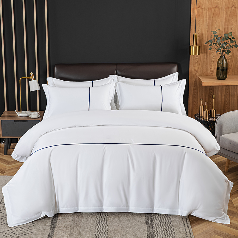 Embroidered Comforter Set Hotel White