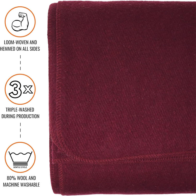YRF 70% Wool 79×79 inches Military Blanket