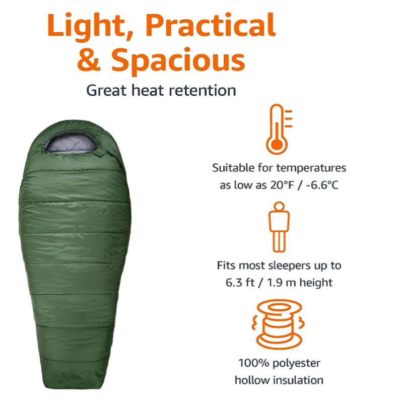 82 x 33 inches Mummy sleeping bag