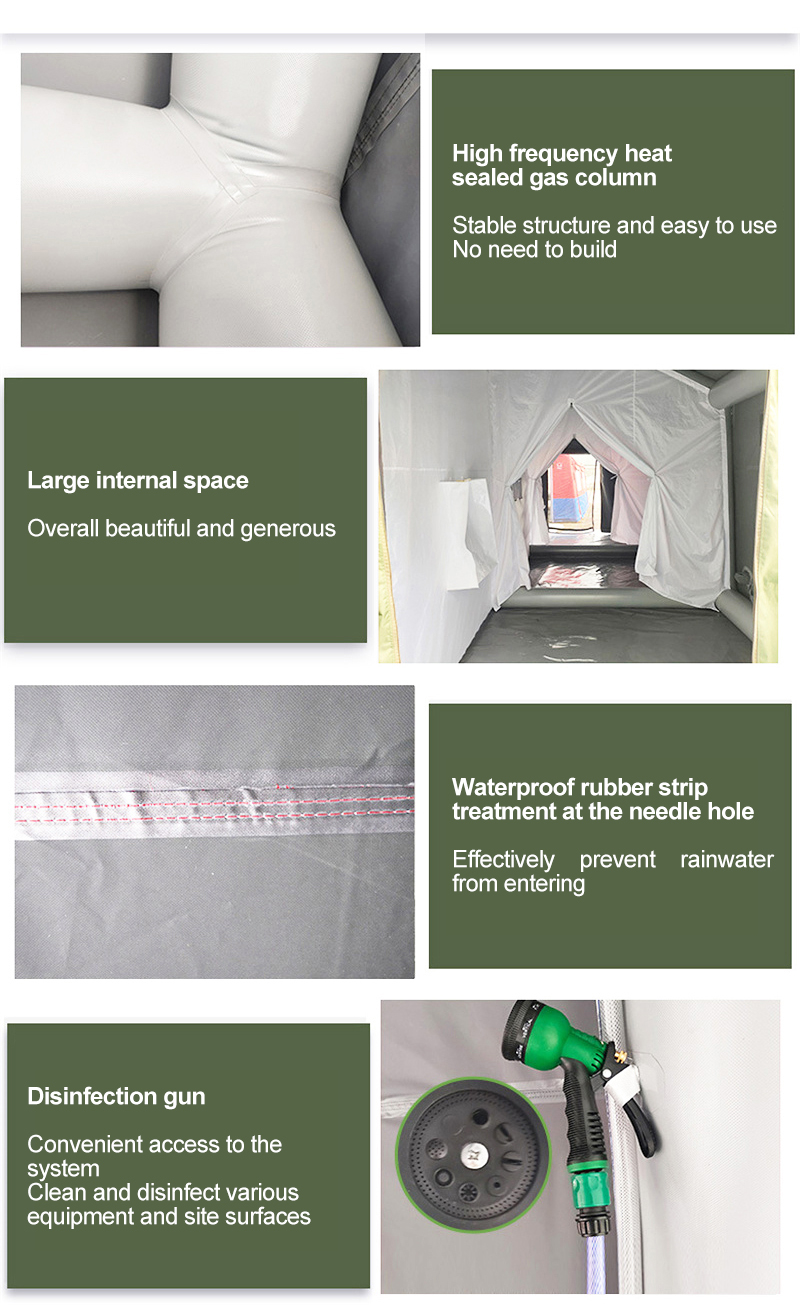 Green military tent 4000m altitude inflatable
