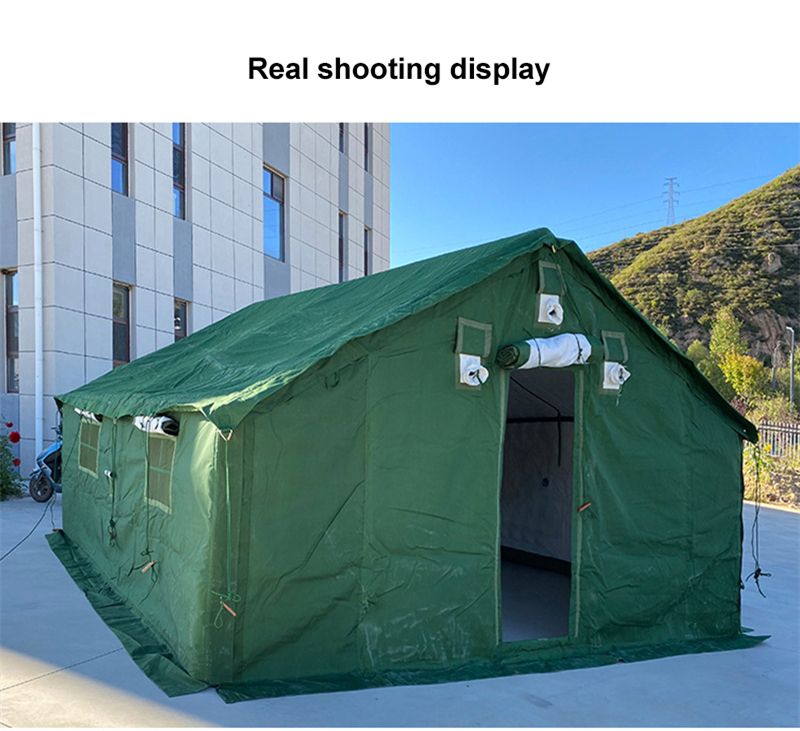 Green tent resistant to - 30°C cold