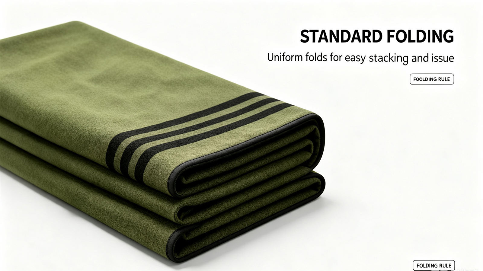 Wool-blend field blanket shown in a practical institutional supply setting