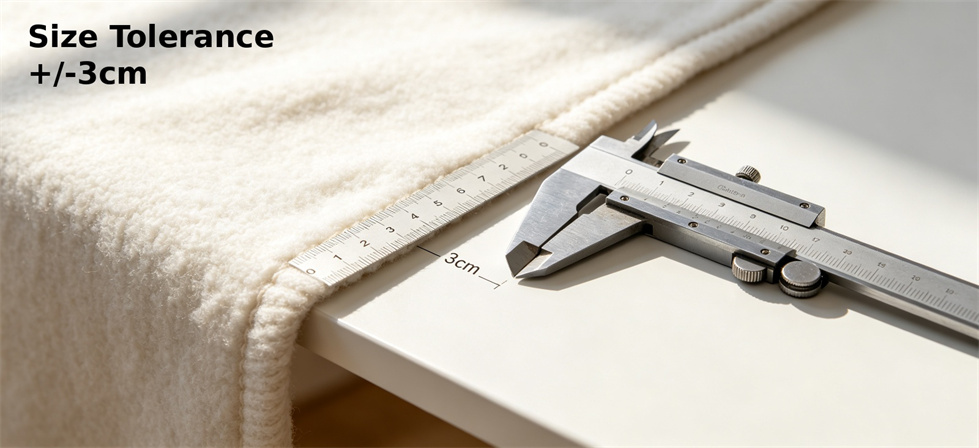 Relief blanket size tolerance caliper check for finished dimension and buyer acceptance