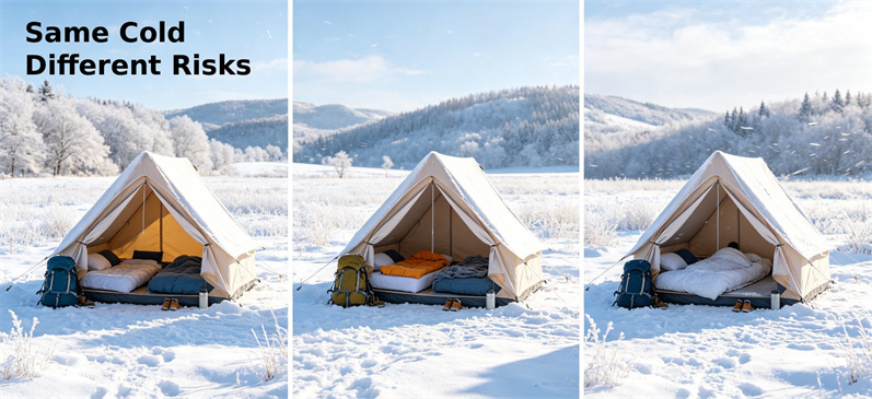 Extreme cold relief blanket risk comparison for different climates and destination shelter conditions