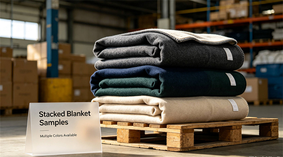 Emergency blanket packing presentation showing solid color brown package for institutional procurement review