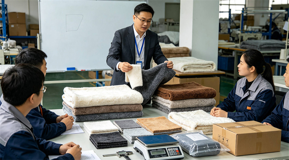Emergency blanket product detail showing solid color brown process for institutional procurement review