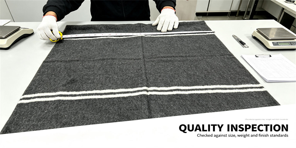 Emergency blanket field-use scene showing recycled fiber dark gray for institutional procurement review Emergency blanket field-use scene showing recycled fiber dark gray for institutional procurement review
