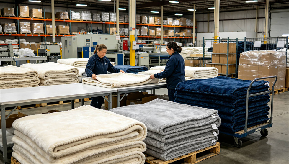 Emergency blanket product detail showing solid color brown process for institutional procurement review