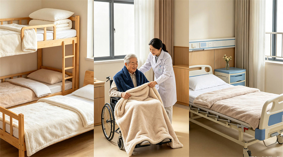 Emergency blanket field-use scene showing solid color brown scene for institutional procurement review