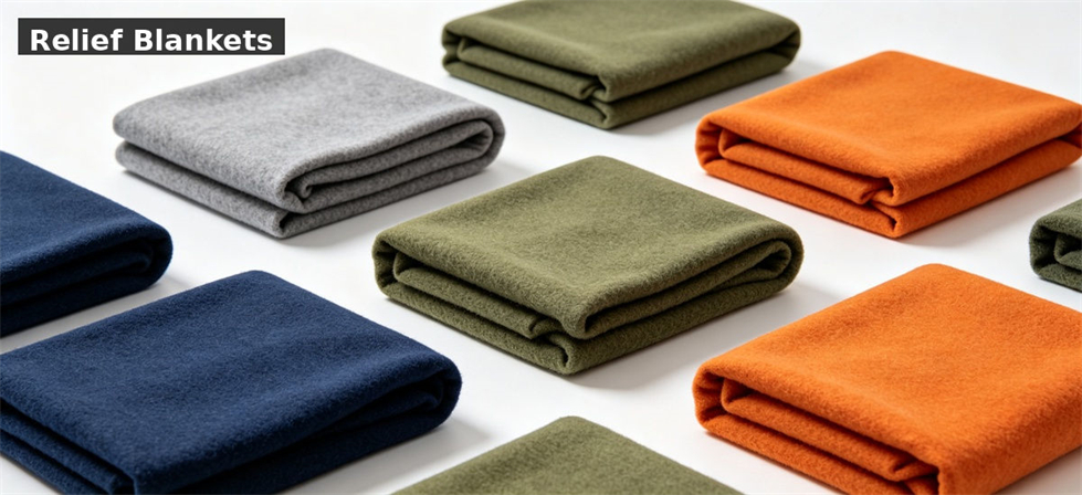 Disaster shelter bedding product range displayed for government and NGO bulk procurement planning