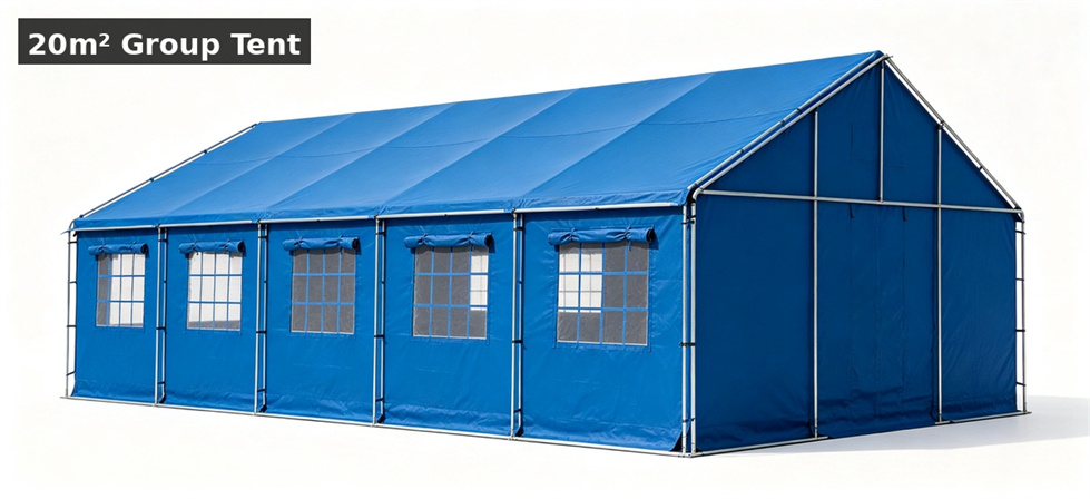 Relief tent 20sqm blue for institutional relief tent procurement and project review