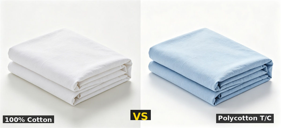 Cotton vs polycotton comparison for institutional procurement, inspection and supply planning