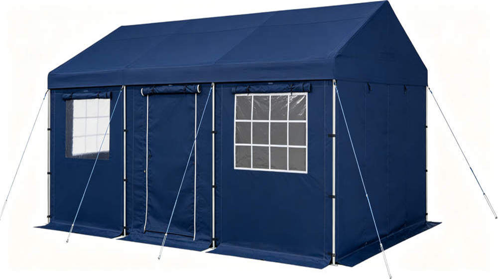 Blue frame tent 4x6m steel frame waterproof PVC for construction site accommodation