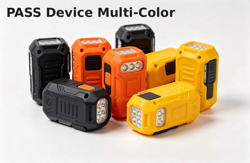 firefighter PASS device multi-color options black orange yellow