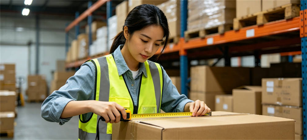 Worker measuring carton shown for carton data is where most cost differences hide in institutional blanket procurement review