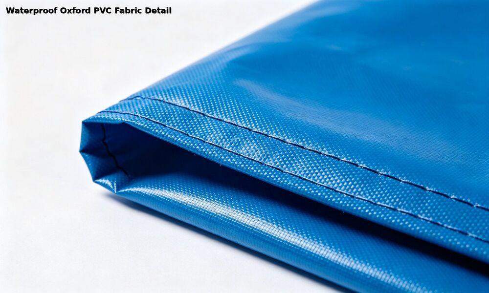 Close-up of heavy duty emergency tent fabric showing waterproof PVC coating and reinforced stitching
