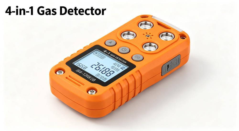 4-in-1 portable gas detector for confined space rescue on white background