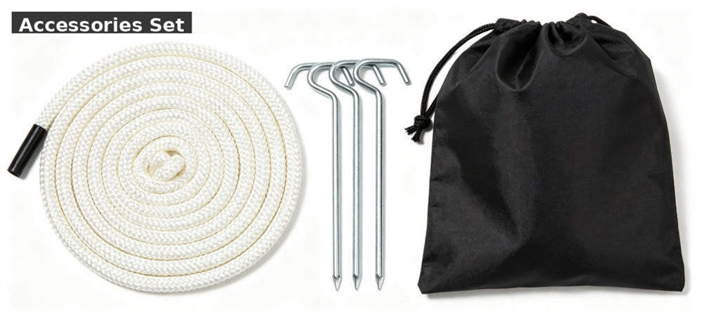 Sunshade accessories ropes pegs bag for institutional procurement, inspection and supply planning