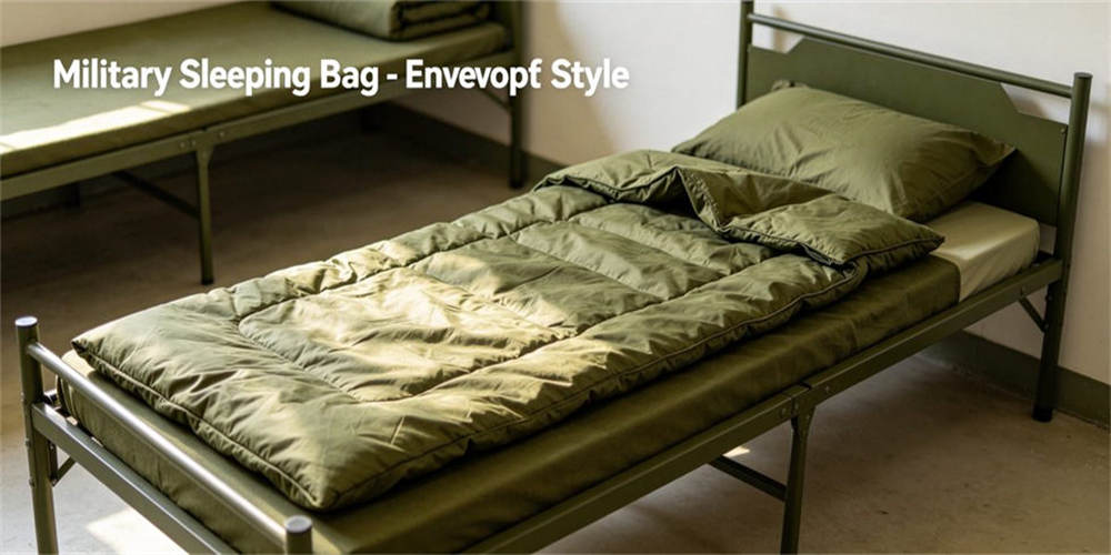 Envelope style portable military sleeping bag, waterproof warm field military sleeping bag for outdoor camping missions