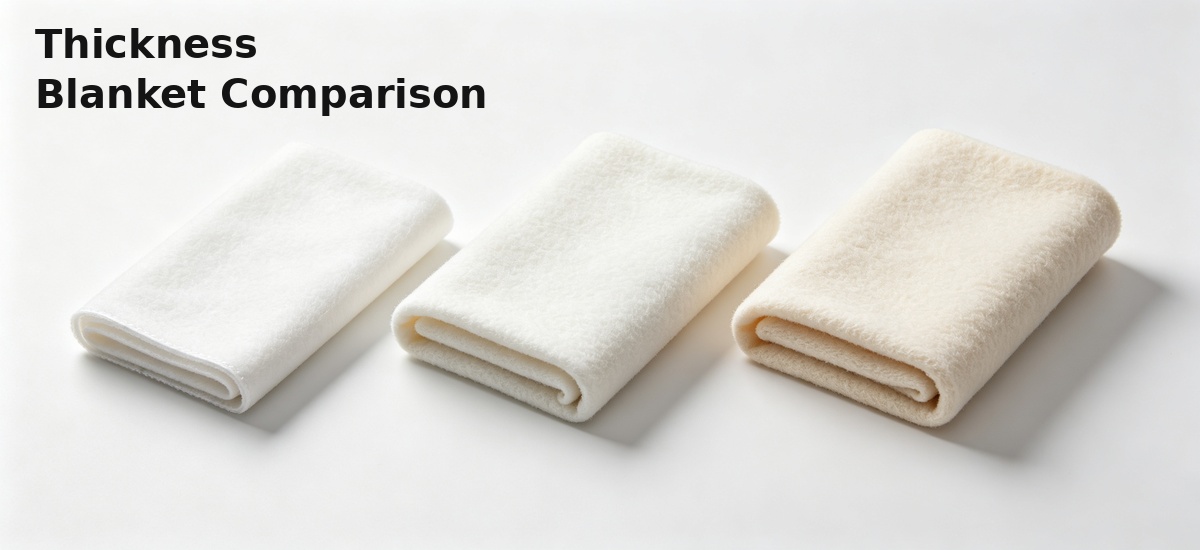 Thickness comparison of lightweight polyester flannel blankets for disaster emergency shelter use