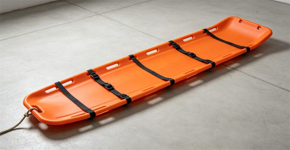 Blue sked stretcher being used for vertical rope rescue extraction from deep ravine or trench for wholesale bulk water rescue equipment supply Blue sked stretcher being used for vertical rope rescue extraction from deep ravine or trench for wholesale bulk water rescue equipment supply