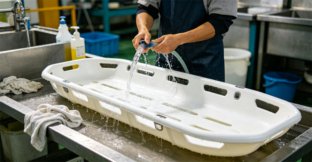 Blue sked rescue stretcher unrolled flat showing full length flexible patient support surface for wholesale bulk water rescue equipment supply Blue sked rescue stretcher unrolled flat showing full length flexible patient support surface for wholesale bulk water rescue equipment supply