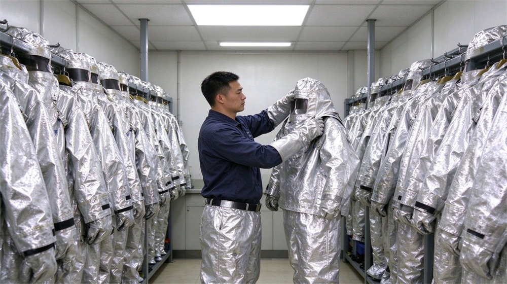heat protective suit delivery loading warehouse professional grade certified standard high quality durable reliable industrial safety equipment for bulk wholesale supply from China factory direct