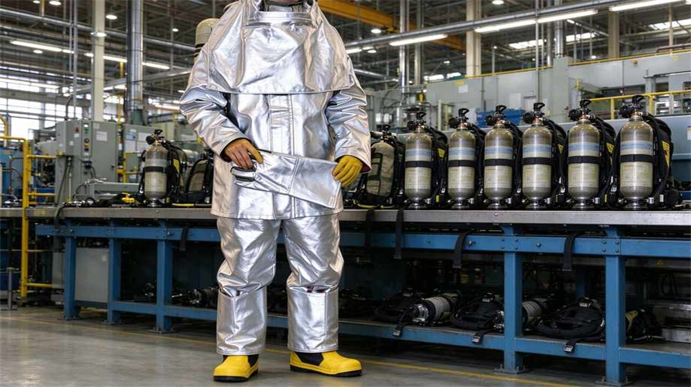 aluminized heat suit radiant heat reflection test professional grade certified standard high quality durable reliable industrial safety equipment for bulk wholesale supply from China factory direct