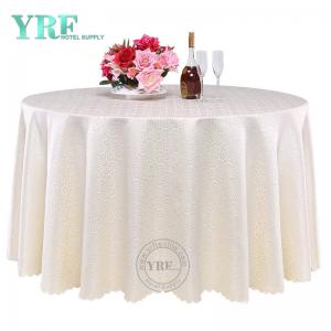 Polyester Plain White Round Table Cloth