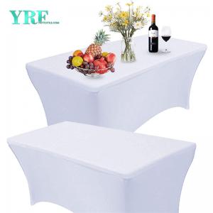 Rectangular Fitted Spandex Table Covers White Hotel 4ft