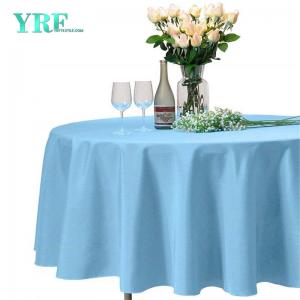 Light Blue Round Table Cover Hotel 90 Inch