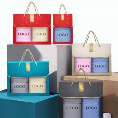 مناشف هدايا مع صندوق منشفة حمام قطنية